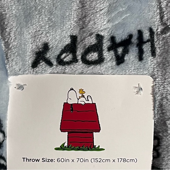 ๐ HP ๐ Peanuts Snoopy Mood Plush Blanket Throw - Picture 4 of 5